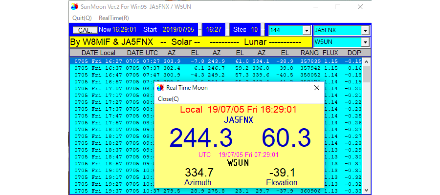 SM-WIN-V2 月の位置計算ＥＭＥ通信用 Ver2.0